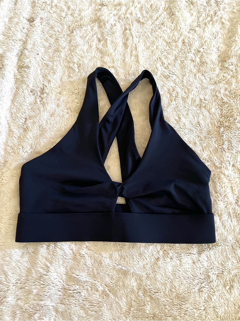 FABLETICS Woman's Black Racerback Strappy Sports Bra Size M
